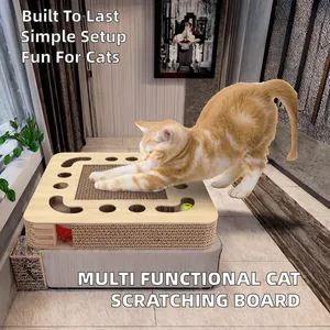 Arbre à <span class=keywords><strong>chat</strong></span> multifonctionnel en carton, durable et antidérapant, avec griffoir réglable - Product Image 2