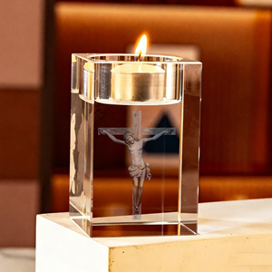 ที่วางเทียนทีไลท์ขนาด 80 มม. ลดราคาพิเศษ ของตกแต่งงานศักดิ์สิทธิ์ครั้งแรก ของขวัญทางศาสนาคาทอลิก ของตกแต่งงานแต่งงาน ที่วางเทียนคริสตัล WDY0456 - Product Image 2