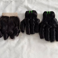 Lots de Cheveux Indiens Bouclés Couleur Mèche Highlight, Cheveux Humains avec Closure, Double Drawn, Vente en Gros pour Fournisseurs