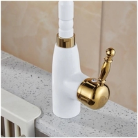 Robinet de cuisine 360 degrés Rotation règle forme tuyau de sortie incurvé robinet de lavabo matériel de plomberie robinet d'évier en laiton