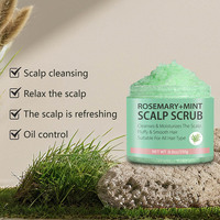 Traitement capillaire au sel marin biologique naturel, gommage du cuir chevelu à la menthe et au romarin, exfoliant nettoyant en profondeur, shampoing avec brosse de massage