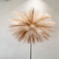 Bunga Sutra Gaya Baru, Bulu Rumput Buatan, Bunga Artifisial, Dekorasi Luar Ruangan Siang Hari, Pemandangan Kembang Api Warna-warni, Rumput Pampas Pink, Pernikahan