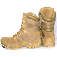 Bottes tactiques personnalisées de qualité pour le personnel de sécurité des hommes noir Combat Zip Respirant Mesh Durable Rubber pour une utilisation toute l'année