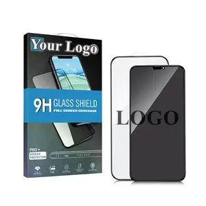 Anpassung Gehärtete Glas Displays chutz folie Oem Logo Odm Paket Benutzer definierte Displays chutz folien für iPhone Samsung Xiaomi Oppo