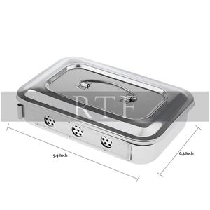 Boîte de stérilisation des instruments avec couvercle, boîte de rangement des instruments en acier inoxydable, boîte chirurgicale et vétérinaire - Product Image 5