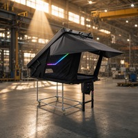 Tente de toit rigide 4x4 en aluminium avec support triangulaire en X pour camping sur le plateau de SUV ou camion tout-terrain