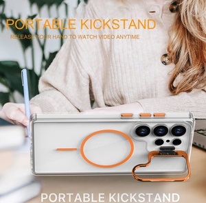 Coque de téléphone avec support d'appareil photo pour Samsung S26 Ultra S25 FE S26 Plus S25 S24 S22 Edge, avec anneau de support et aimant - Product Image 2