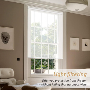 Stores enrouleurs filtrant la lumière sans cordon semi-transparents occultants solaires avec 5% d'ouverture, stores de fenêtre à arrêt libre pour la maison - Product Image 3