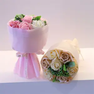 Buquê pequeno de flores com 7 rosas, presente para atividades do dia dos namorados, presente para o dia dos namorados