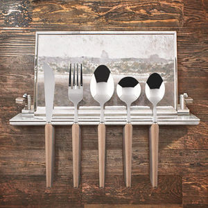 Modern HENGYUJIE Eco Friendly Wood Cutlery <b>Set</b> with Beech Wooden Handle <b>Mirror</b> Polish for Wedding - Product Image 3