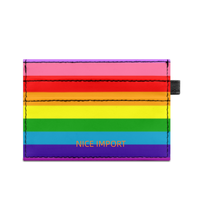 Progress Rainbow Super Slim Doppelseitig Bedruckter Kartenhalter Tragbarer Kreditkartenhalter aus PU-Leder für Männer und Frauen