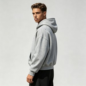 Sweats à capuche pour hommes en gros, personnalisés, de haute qualité, épais, oversize, effet délavé soleil, délavé à l'acide, style pull-over - Product Image 4