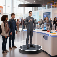 Terminal de réception intelligent holographique numérique avec assistant vocal pour banques, hôtels et établissements d'éducation