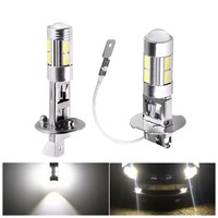Bombillas LED H1 H3 6000K Blancas Súper Brillantes de Alta Potencia 10-SMD 5630 5730 para Faros Antiniebla de Coche, Luces de Conducción DRL, Lámpara Automotriz, Accesorios para Coche