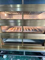 Four à briques de haute qualité, four à pont à tube de brûleur à vapeur haute capacité, four à gaz 12 plateaux pour baguettes et pains, pour la pâtisserie artisanale