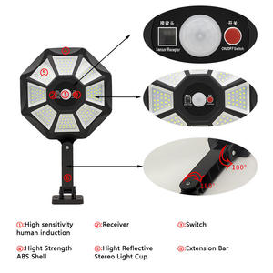 168LED 8 Sided Solar Motion <b>Sensor</b> <b>Light</b> IP65 Waterproof Outdoor Solar Wall <b>Light</b> with Remote Control 3 Working Modes - Product Image 5