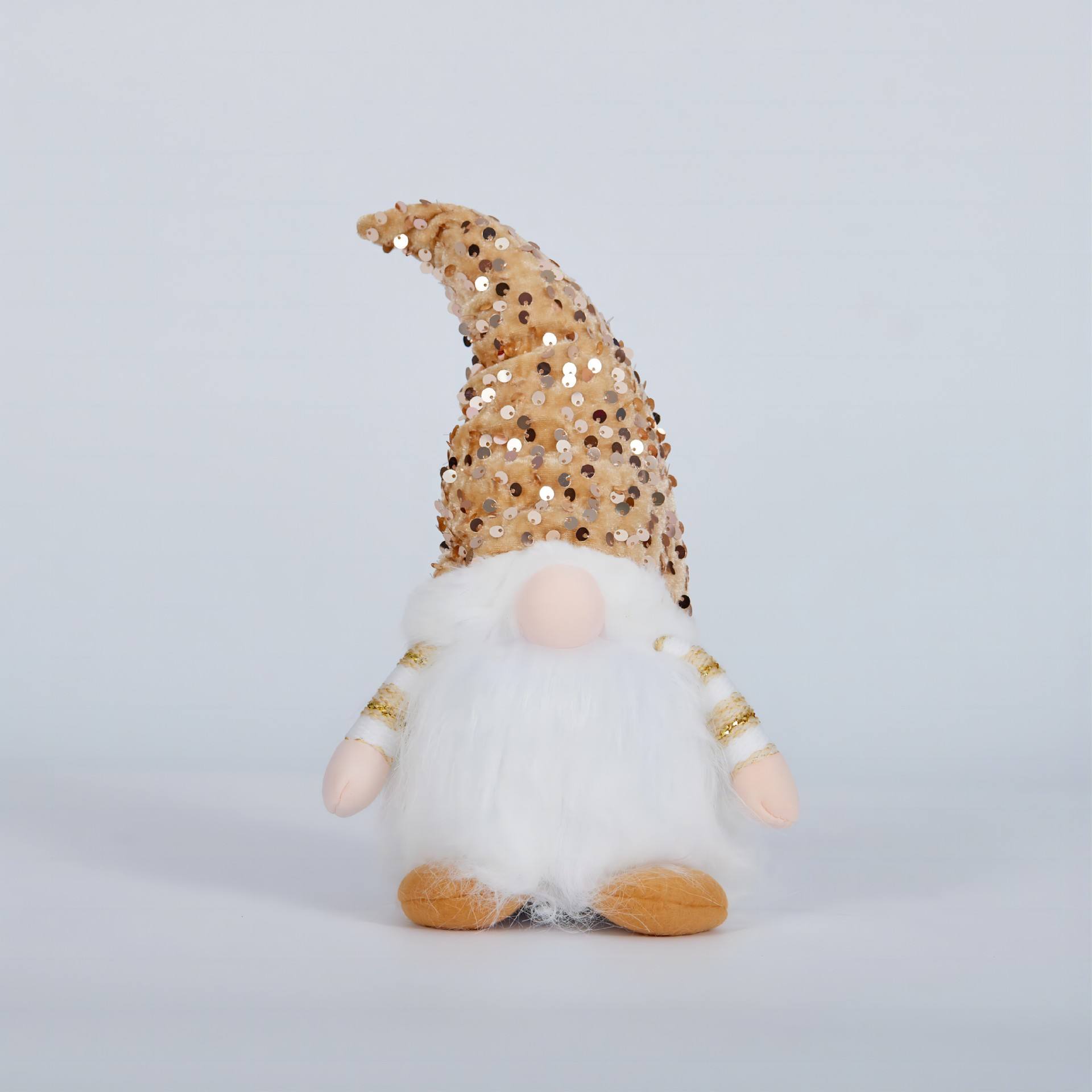 sequins with lights faceless doll gold