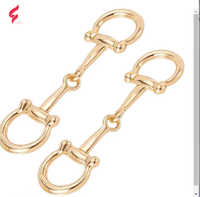 LIHUI Fashion Horsebit Metal Button Scarf Buckle Clasp Ring untuk Wanita (Emas Ukuran S)