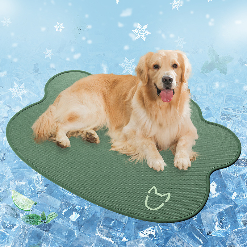 Ice Silk Pet Mat - Simple Dog Head Shaped Rice