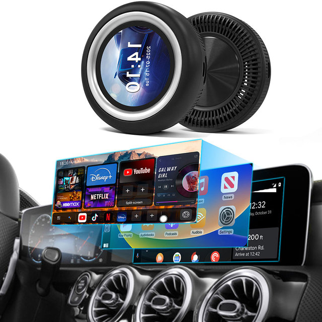 Rhythm Wireless Carplay Ai Box Pro Android 13 Qualcomm 6125 8Gb 128Gb Video Output Split Screen Navigation Streaming for Car