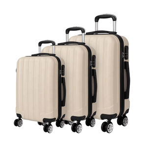 Juego de Maletas de Viaje de Lujo Personalizadas al por Mayor, de ABS y PC, con <span class=keywords><strong>3</strong></span> <span class=keywords><strong>Piezas</strong></span> y Bolsa de Viaje Impermeable, Maleta con Ruedas de 20, 24 y 28 Pulgadas - Product Image 1