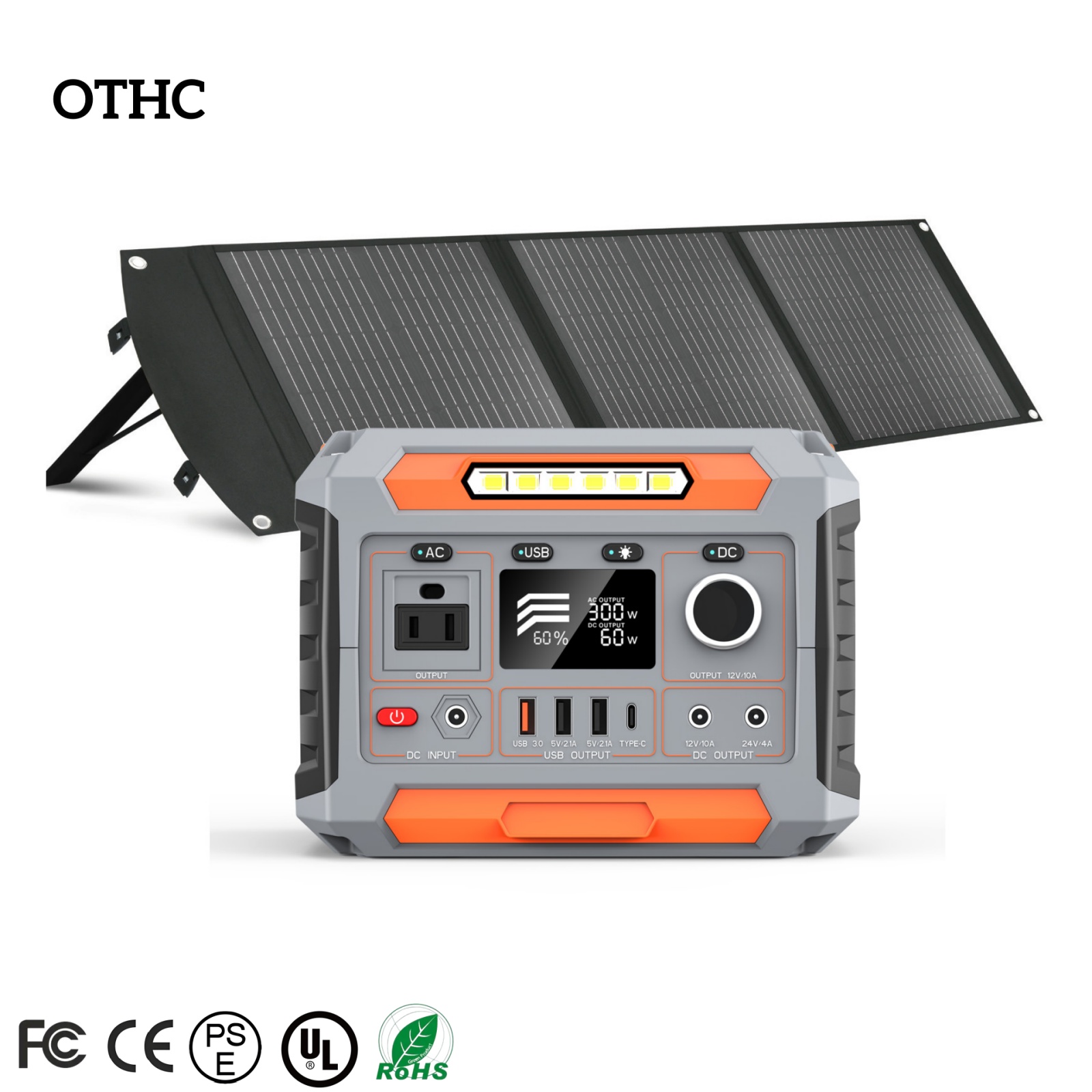 OTHC-A3B 100 Вт, солнечные панели, электростанция, Мощность 288 Вт, 300 Вт, выход, 3 модели быстрой беспроводной зарядки, портативные для удобного использования