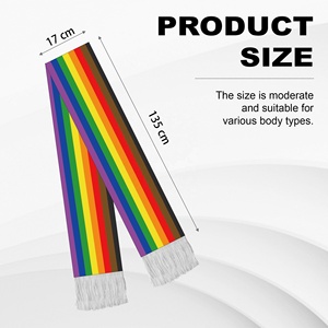Écharpe LGBTQ en gros, 17x135cm, logo personnalisé, <span class=keywords><strong>noir</strong></span>, marron, arc-en-ciel, pour événements, production rapide, fabricant direct - Product Image 2