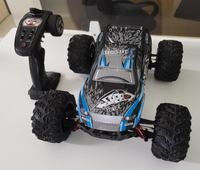 Camion RC à grande vitesse HOSHI N516 bleu/vert, échelle 1/10, 2,4G, 4 roues motrices, télécommande 80m, 46 km/h, résistant à l'eau, tout-terrain