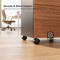 Meuble de rangement mobile moderne anti-basculement en acier imitation bois, 3 tiroirs, modulaire, écologique, avec système de verrouillage, pour bureau
