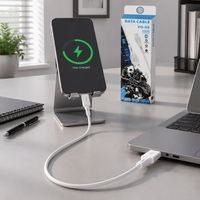 Kabel Data Micro USB PVC Pengisian Cepat USB-A ke Micro USB untuk Ponsel Tablet Smart Watch