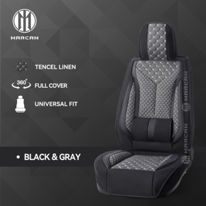 ชุดหุ้มเบาะรถยนต์หนังแท้ Marcan ดีไซน์ทรงวีทันสมัย แบบครอบคลุม 360 องศา เหมาะสำหรับรถยนต์หลากหลายรุ่น - Product Image 1