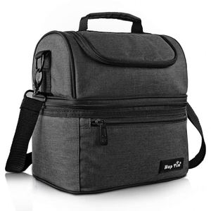 Insulated Lunch Bag Large Cooler Tote Bag Double Deck Cooler for Office School Picnic for Adult Men Women - Product Image 1