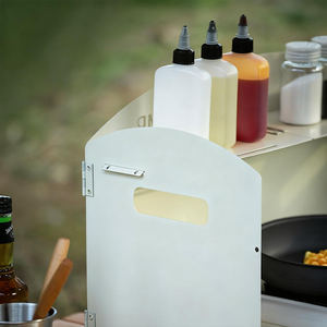 Garde de cuisine anti-éclaboussures d'huile déflecteur d'éclaboussure pour poêle d'extérieur pare-vent en métal pliant plaque de cuisinière à gaz protecteur de friture étagère à épices - Product Image 4