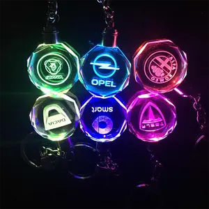 Kristal Led Sleutelhanger Laser Gegraveerd Gepersonaliseerd Geëtst Voor Souvenir Cadeau