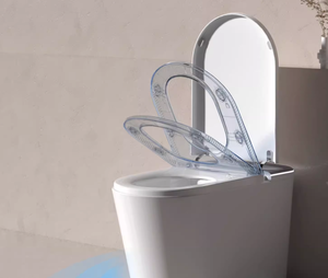 Inodoro Inteligente Automático de Cerámica con Asiento Calefactado, Montado en el Suelo, Ahorra Espacio, con Sifón en S, para Baño - Product Image 5