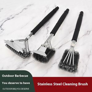 Brosse de nettoyage en acier inoxydable pour cuisine, outils de nettoyage transfrontaliers, décontamination du fond des casseroles, accessoires pour grillades et barbecue - Product Image 2