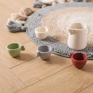 Mini juego de té de la tarde de madera Unisex, juguete de cocina educativo para juego de simulación para niños, caja empaquetada para niños en edad preescolar