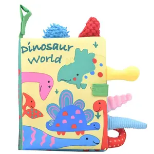 Dinozor okyanus çiftlik orman kuyruk hayvanlar hikaye kitabı bebek yumuşak kumaş bez kitap bebek oyuncak için