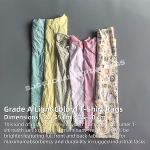 ผ้าเช็ดทำความสะอาดผ้าฝ้าย 100% สีอ่อน ผ้าเช็ดเสื้อยืด ผ้าฝ้ายสำหรับทำความสะอาดงานอุตสาหกรรมและงานทาสี - Product Image 2