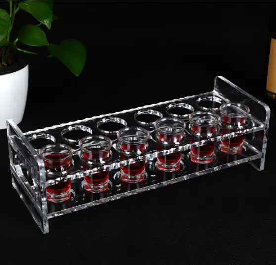 Acrylic Shot Glass Holders Stylish Vintage Shot Stand Professional Look Bartenders 6/8/12 Holes