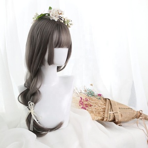 วิกผมยาวตรงสีดำ 60 ซม. สไตล์แฟชั่น ฮิเมะคัต สำหรับคอสเพลย์ วิกผมสังเคราะห์ อนิเมะ โลลิต้า เจ้าหญิง ขายส่ง ราคาดีที่สุด - Product Image 6