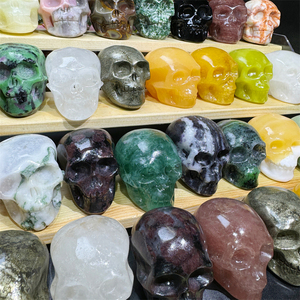 Calaveras mixtas de 2 pulgadas, venta al por mayor, calaveras de cristal naturales, calaveras de pirita para piedras curativas - Product Image 3