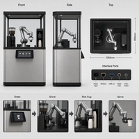 Kiosque à café automatique avec barista robotisé, machine à expresso commerciale, configuration en libre-service sans personnel