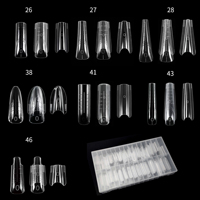 14 tailles de formes doubles réutilisables pour extensions d'ongles en gel, pour ongles carrés, couverture complète, plusieurs pointes d'ongles