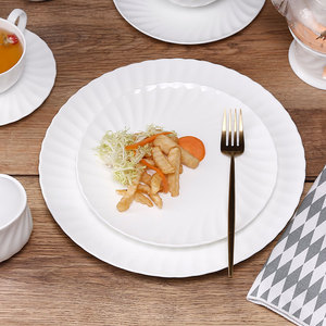 Assiettes à dîner en porcelaine blanche PITO, vaisselle en porcelaine fine, service de vaisselle pour restaurant, assiettes à dîner pour mariages - Product Image 3