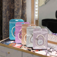Emballage laser, étanche à l'humidité, estampage à chaud, pochette transparente colorée, sacs à fermeture éclair scintillants pour bijoux et montres