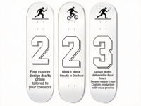 Planche de skateboard en érable canadien à double rocker, design personnalisé, roulements ABEC-9 moulés par gravité, construction durable pour adulte