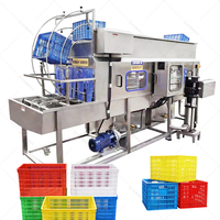 Machine à laver à haute pression pour poulets, bacs à pâtisserie, plateaux de cuisson, palettes, boîtes en plastique, caisses, paniers