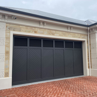 Puerta de Garaje Clásica Americana de Madera Sólida, Puerta Batiente de Aluminio y Caoba Personalizada con Ventanas