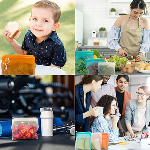 Bolsa de Silicona Reutilizable con Cierre Hermético para Almacenamiento de Alimentos, Ideal para Conservar la Frescura de Sándwiches Grandes en el Congelador - Product Image 3